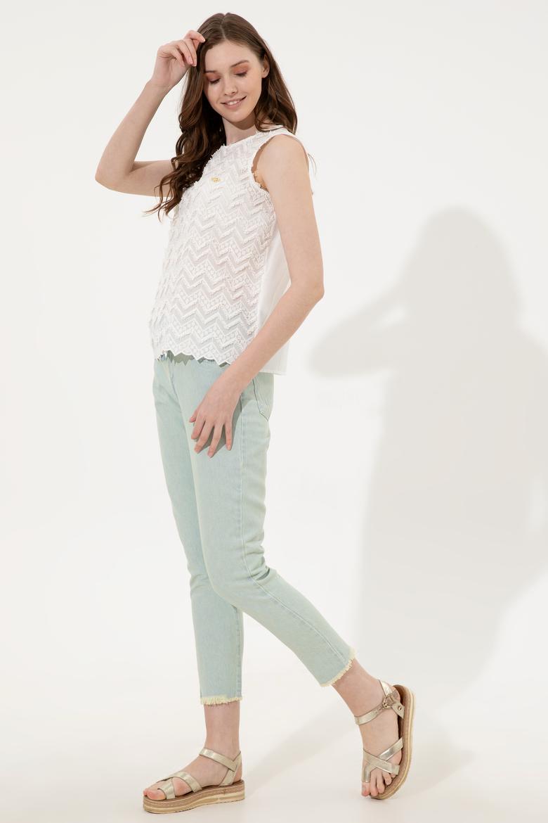 Kadın Turkuaz Jean Pantolon