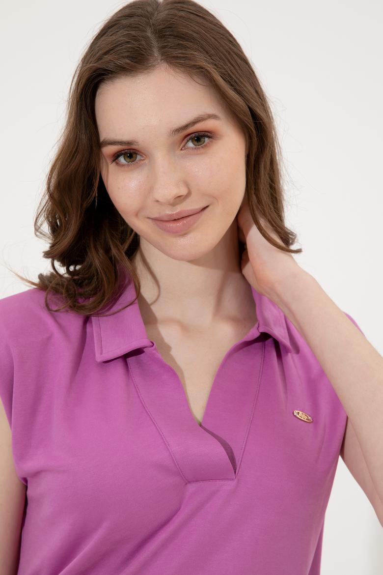 Kadın Menekşe Tişört - 50248579015