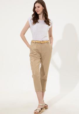 Kadın Beyaz Bisiklet Yaka Kolsuz Tişört - 50250261007