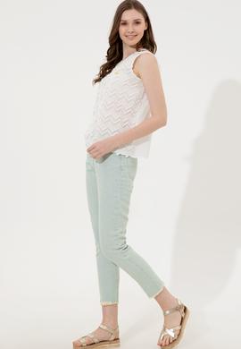 Kadın Krem Kısa Kollu Gömlek - 50246474014