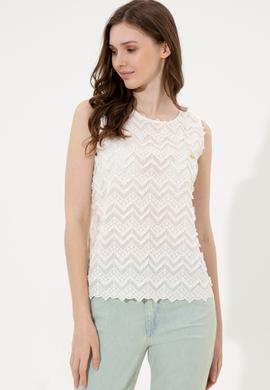 Kadın Krem Kısa Kollu Gömlek - 50246474014