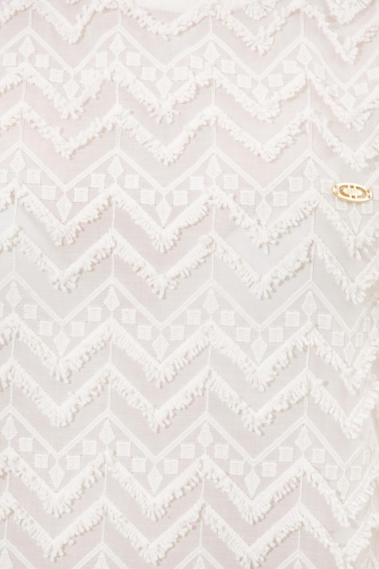 Kadın Krem Kısa Kollu Gömlek - 50246474014