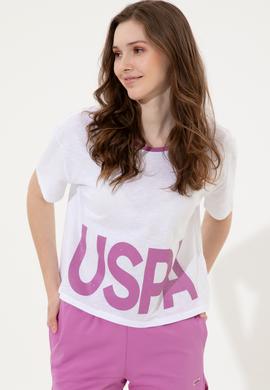 Kadın Menekşe Bisiklet Yaka Tişört - 50248137035