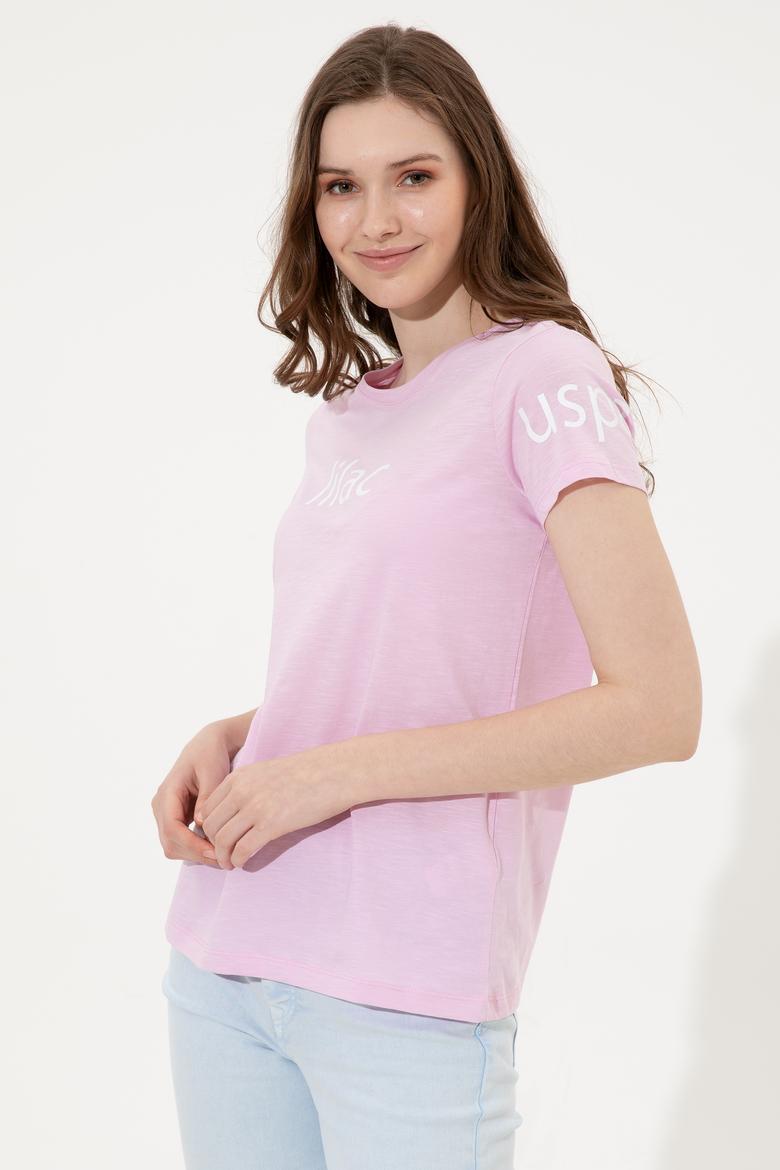 Kadın Manolya Bisiklet Yaka Tişört - 50248142052