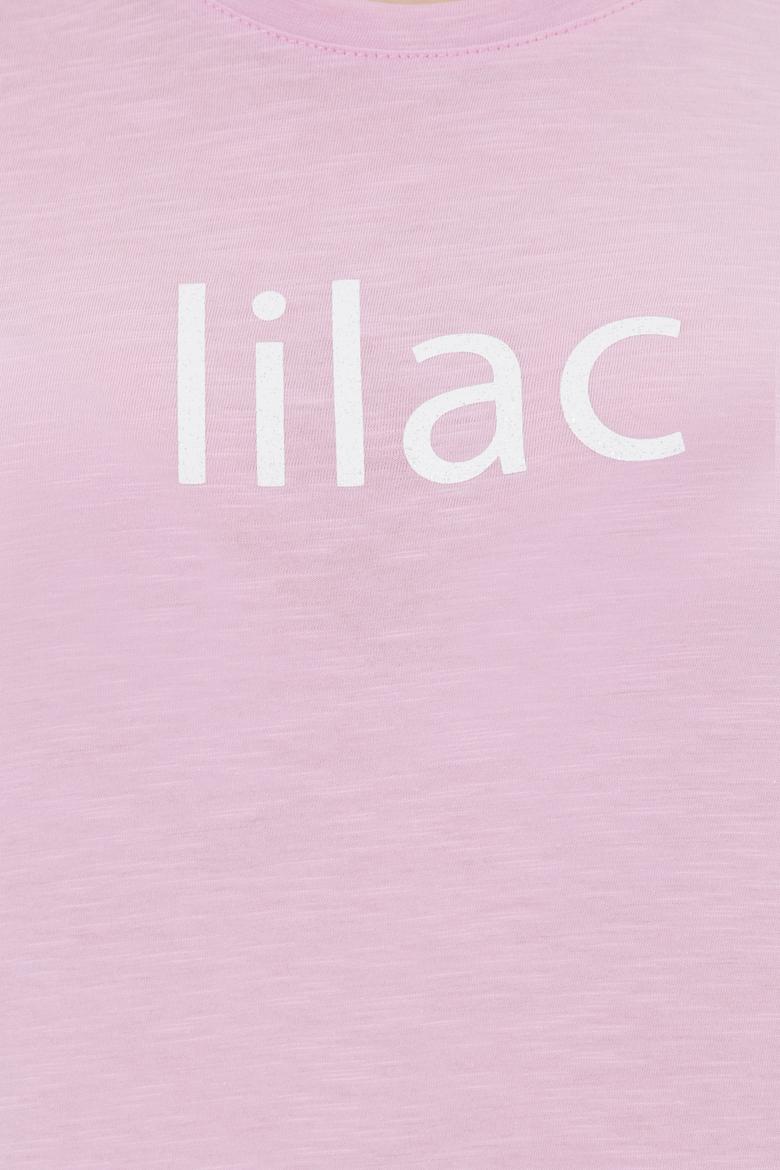 Kadın Manolya Bisiklet Yaka Tişört - 50248142052