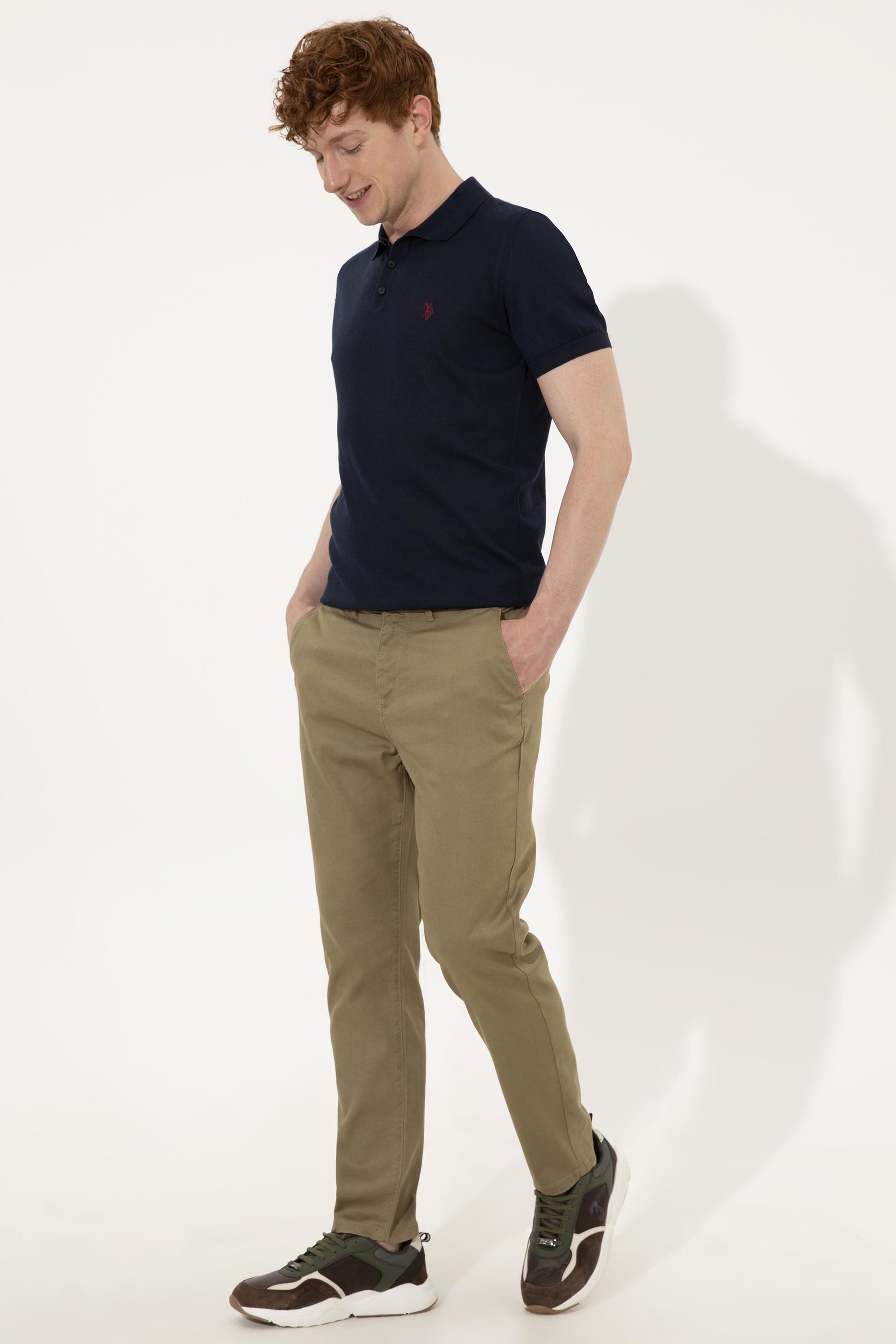 Erkek Koyu Haki Kanvas Pantolon