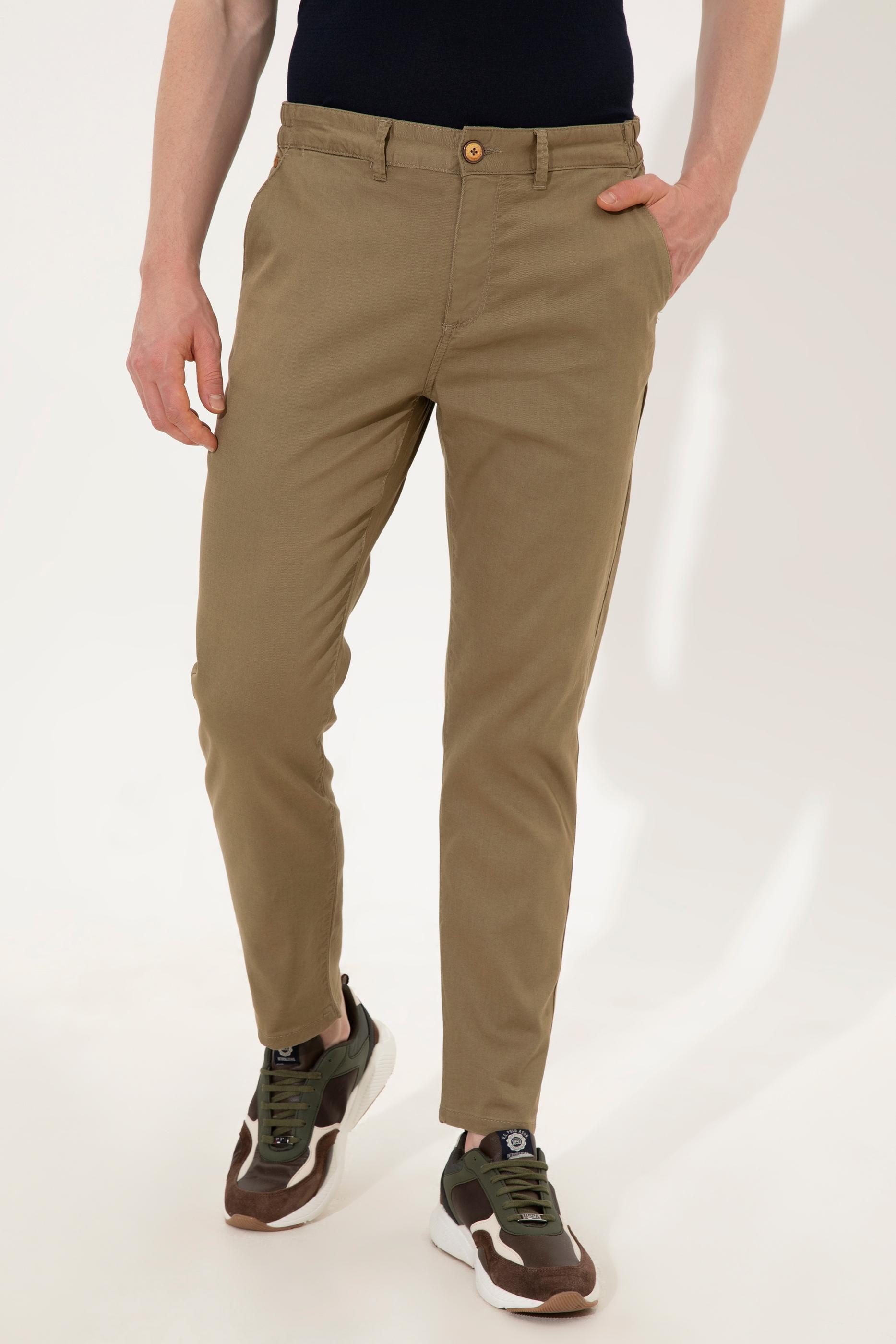 Erkek Koyu Haki Kanvas Pantolon