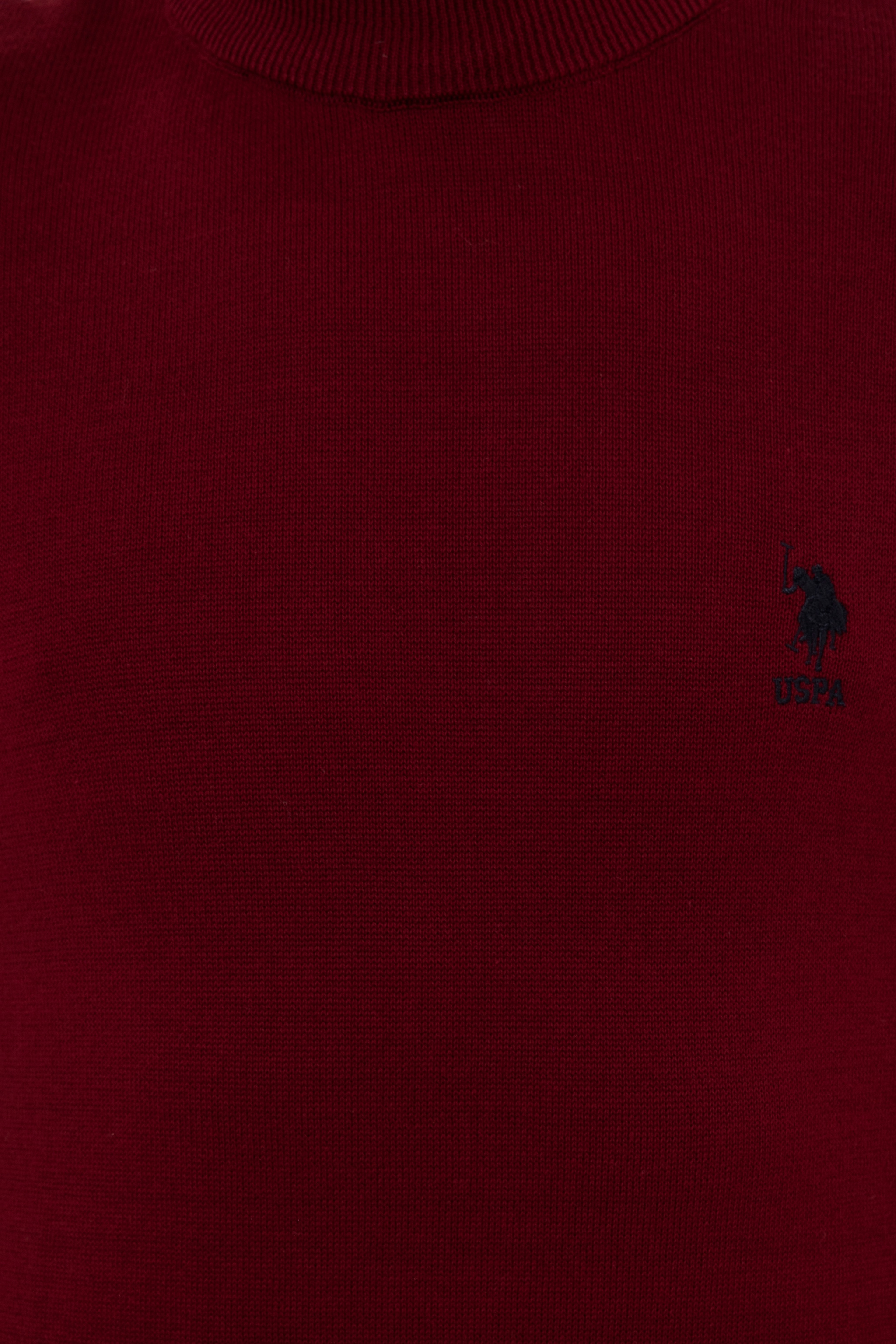 Erkek Bordo Balıkçı Yaka Basic Triko Kazak