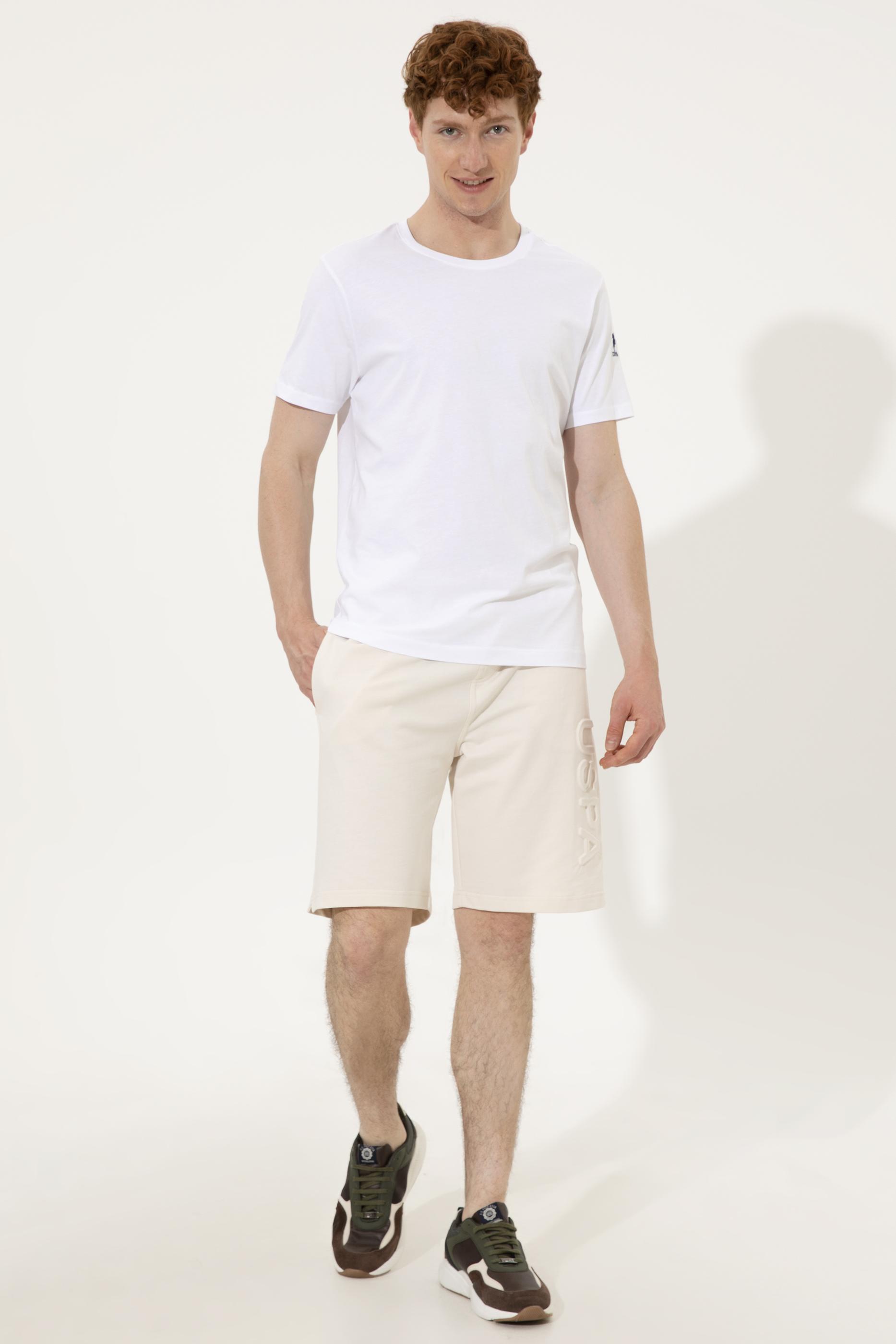 Erkek Krem Örme Şort