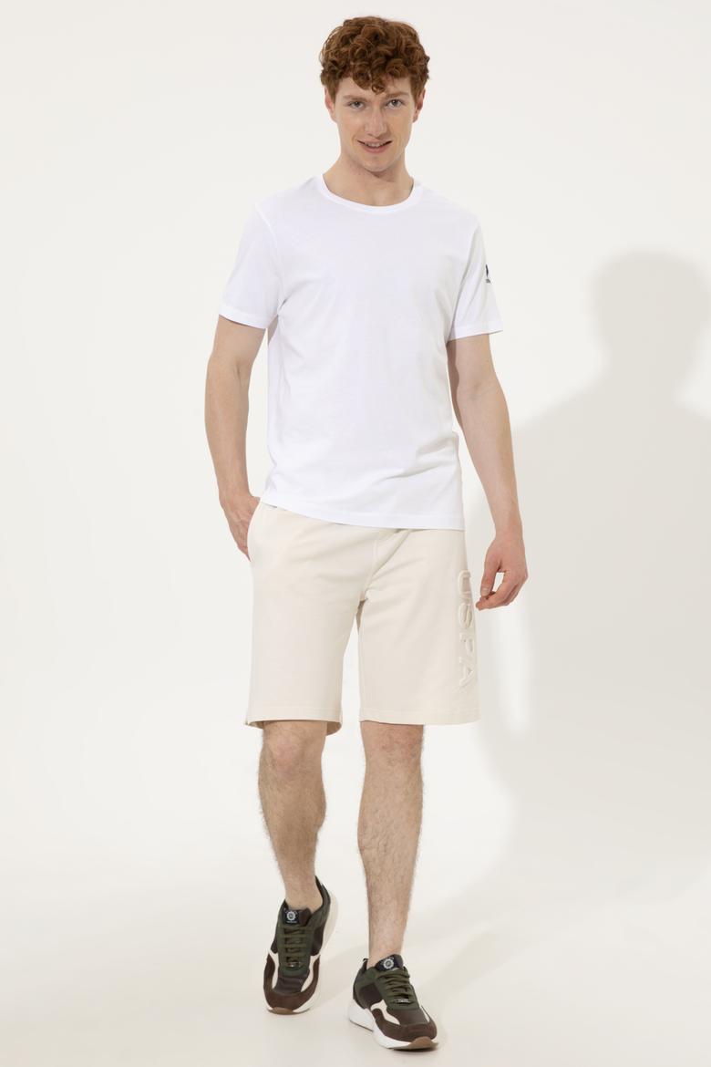 Erkek Krem Örme Şort - 50246596042