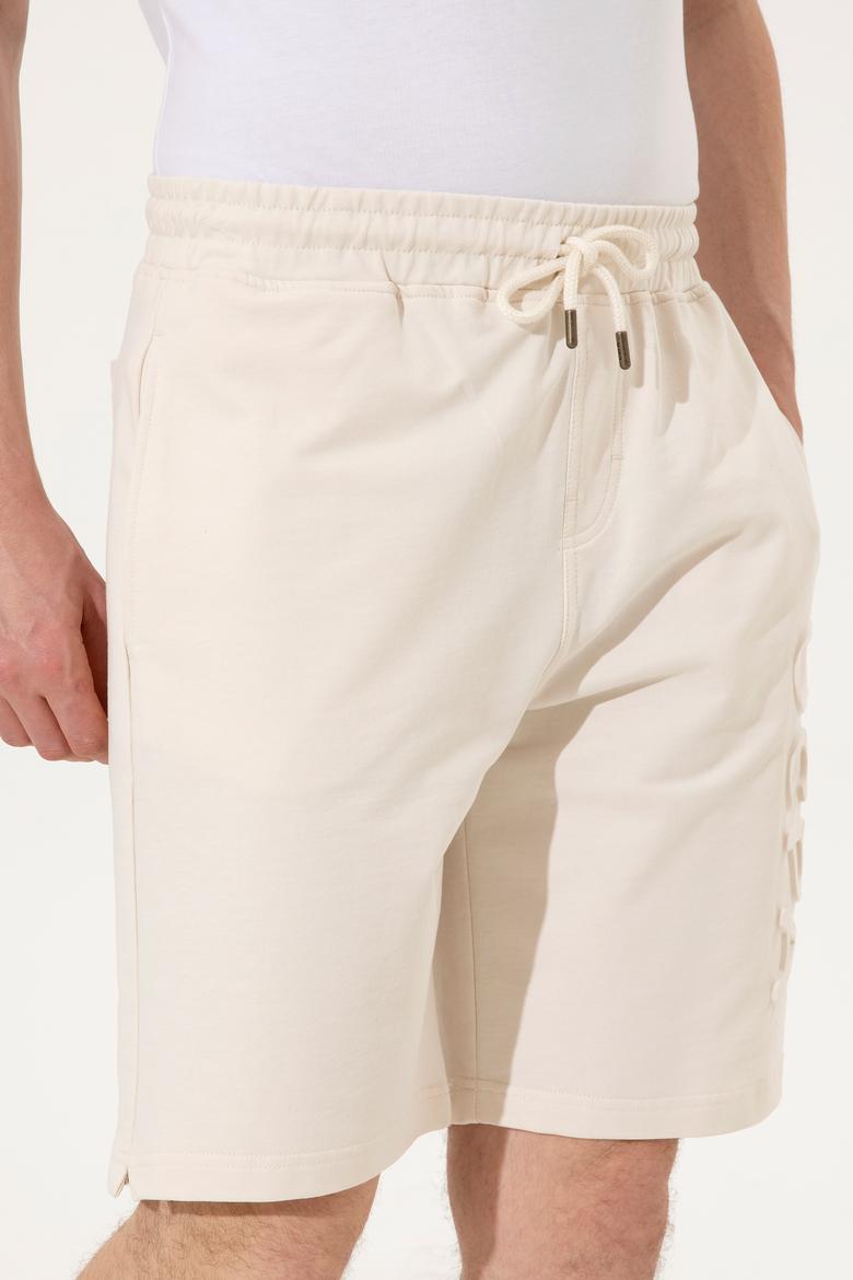 Erkek Krem Örme Şort - 50246596042