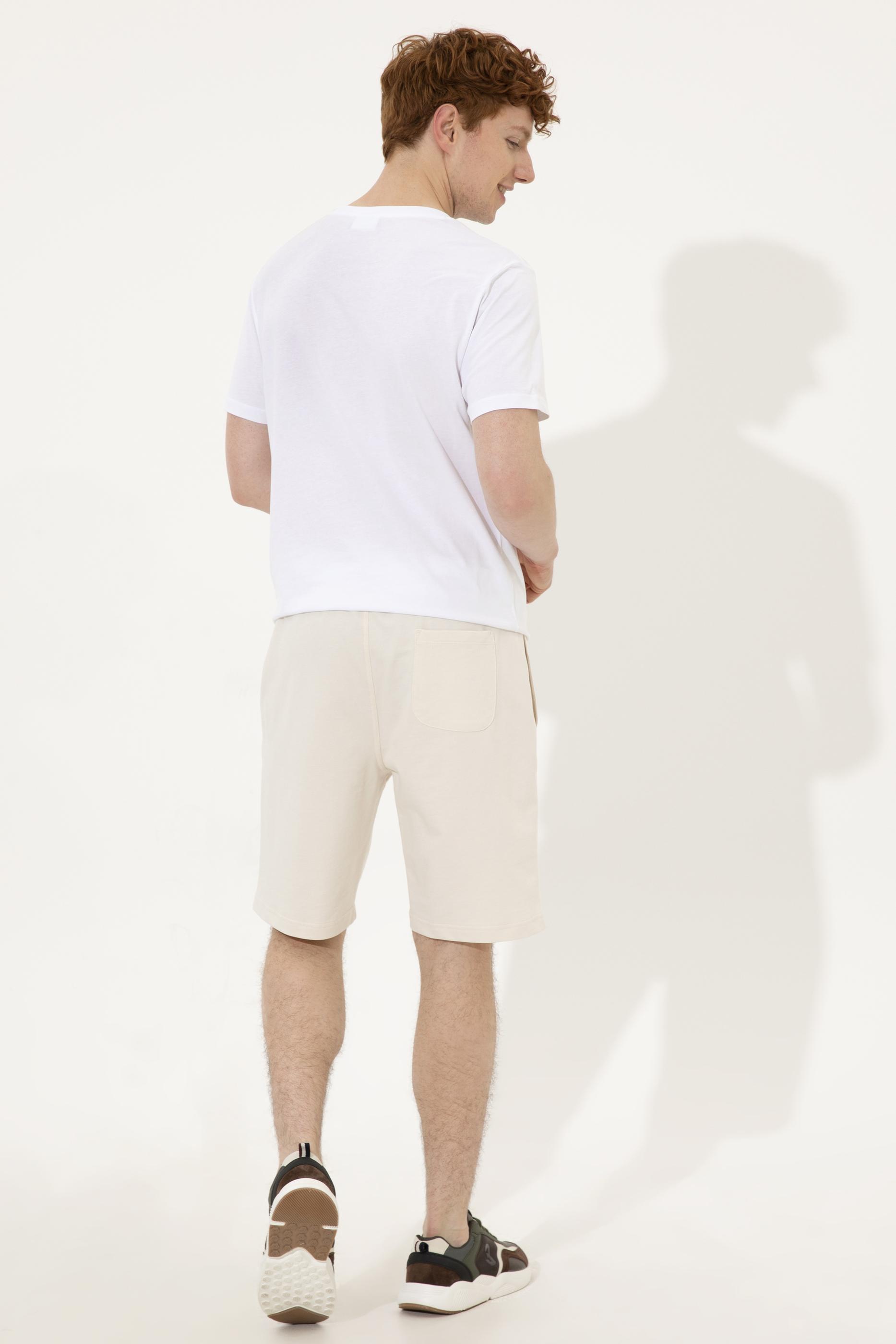 Erkek Krem Örme Şort