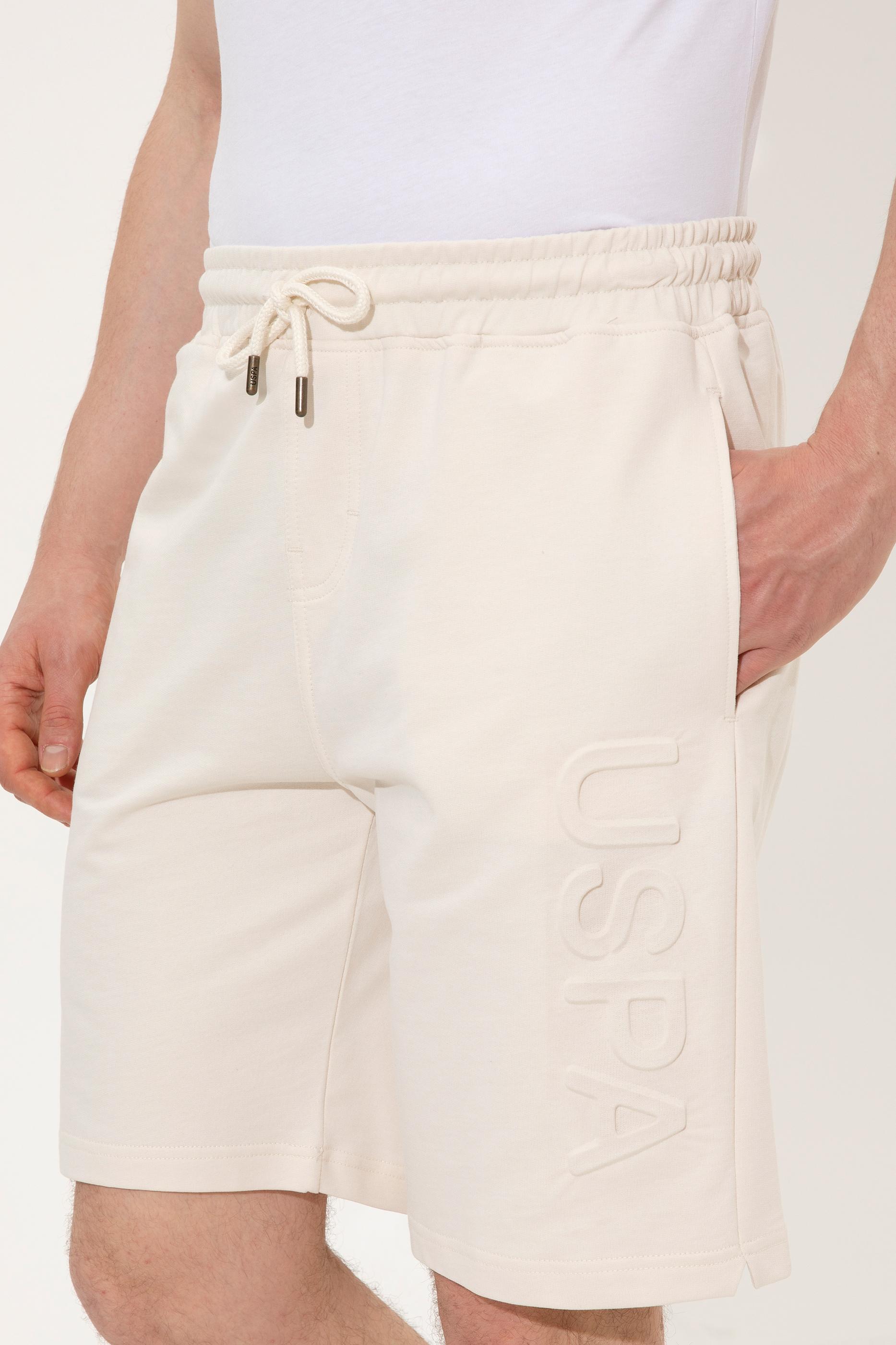 Erkek Krem Örme Şort