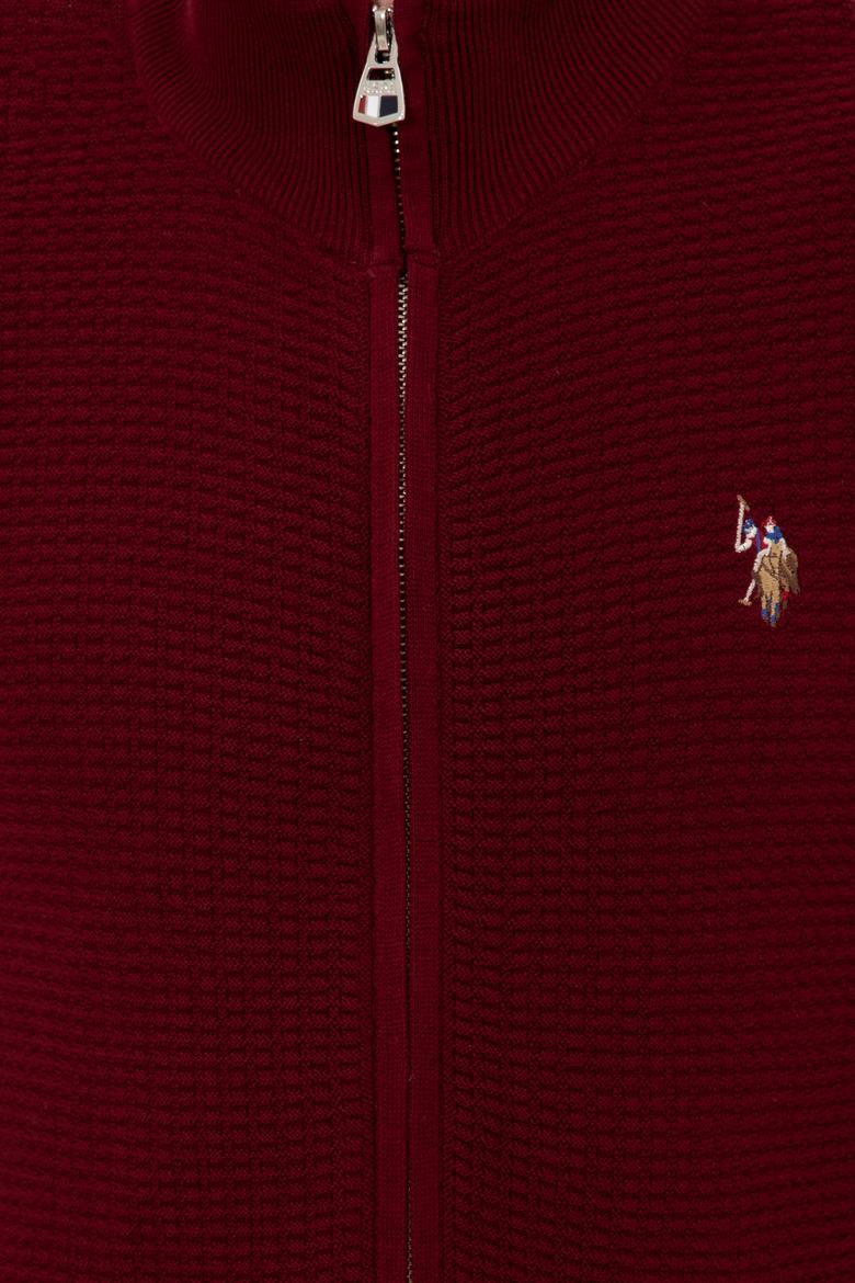 Erkek Bordo Basic Triko Hırka - 50251875015