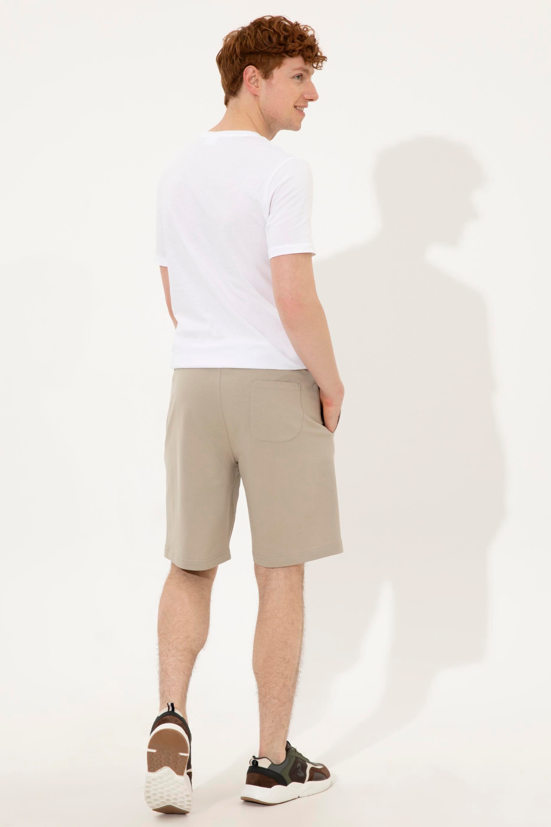 Erkek Haki Örme Şort