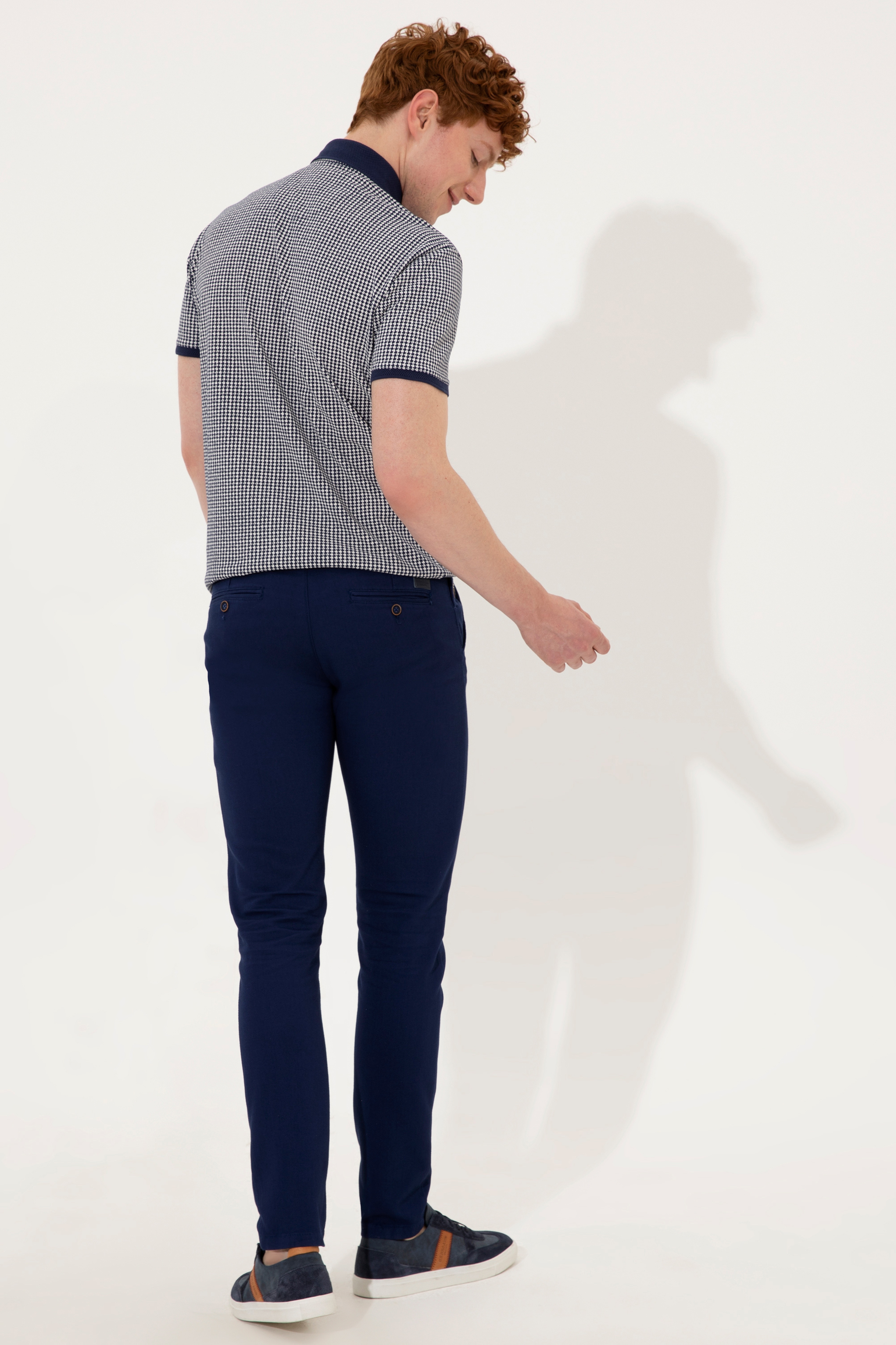 Erkek Slim Fit Lacivert Kanvas Pantolon - Image 4
