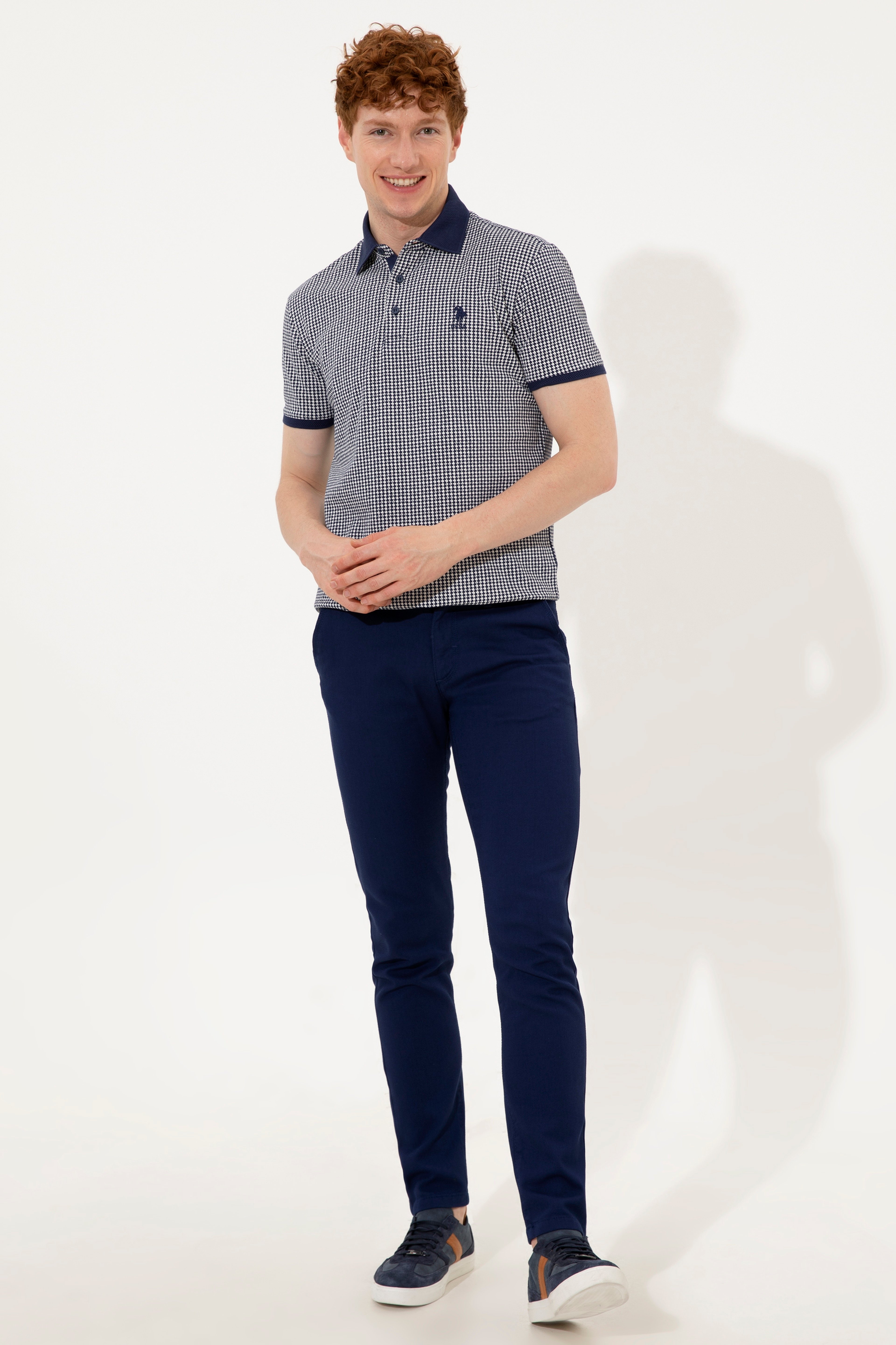 Erkek Slim Fit Lacivert Kanvas Pantolon