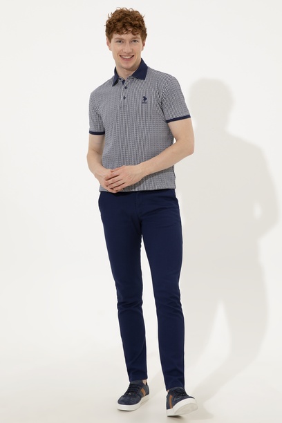 Erkek Slim Fit Lacivert Kanvas Pantolon