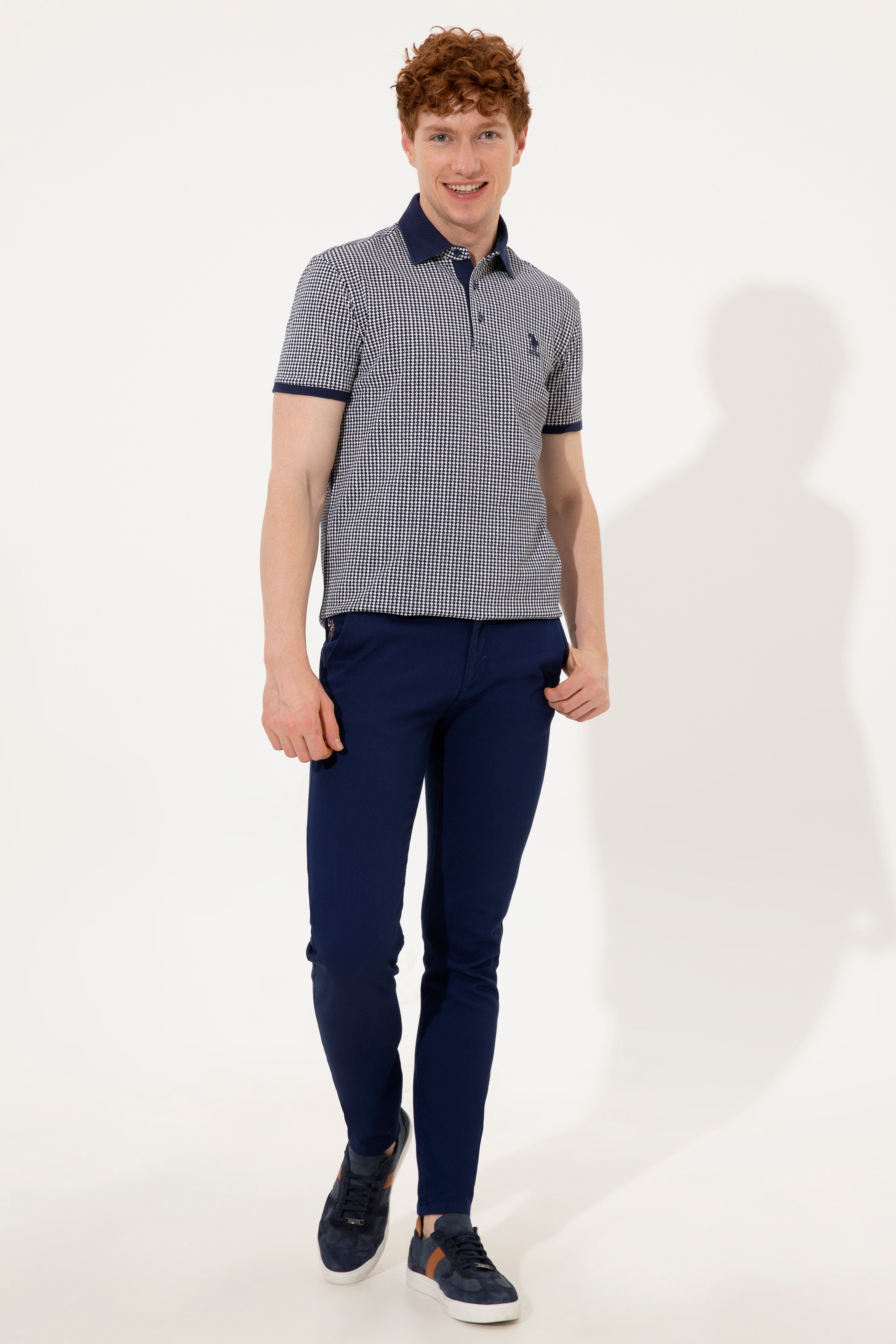 Erkek Slim Fit Lacivert Kanvas Pantolon - Image 1