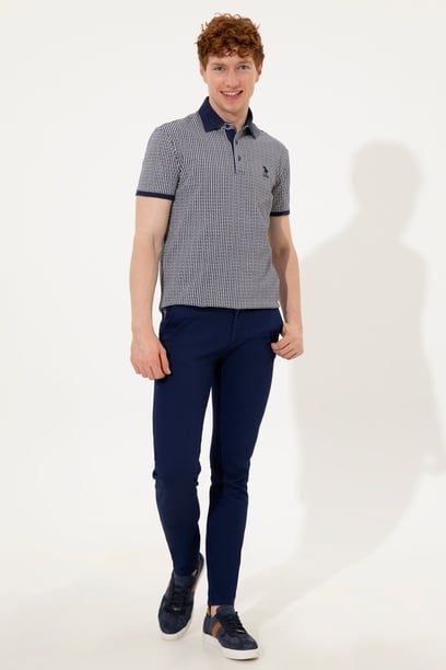 Erkek Slim Fit Lacivert Kanvas Pantolon