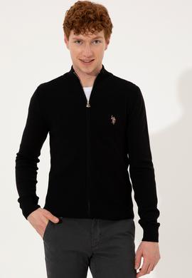 Erkek Siyah Basic Triko Hırka - 50251875027