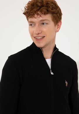 Erkek Siyah Basic Triko Hırka - 50251875027