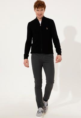 Erkek Siyah Basic Triko Hırka - 50251875027