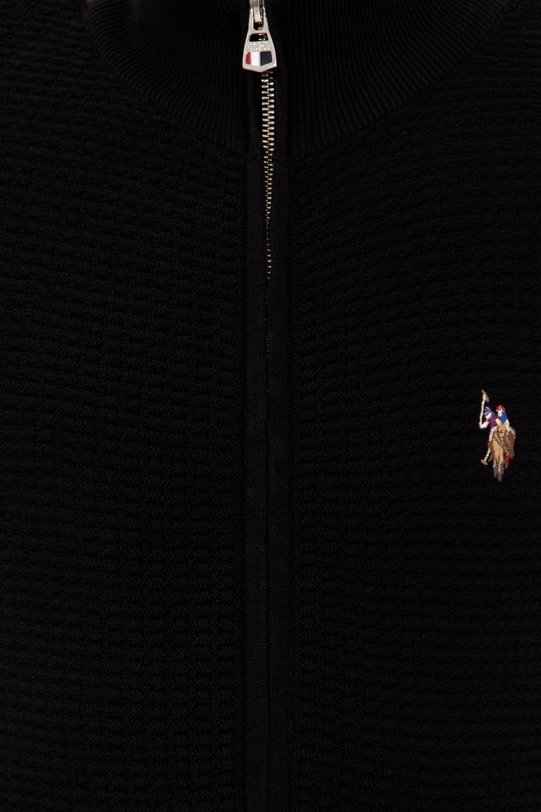 Erkek Siyah Basic Triko Hırka - 50251875027