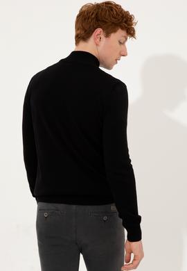 Erkek Siyah Basic Triko Hırka - 50251875027