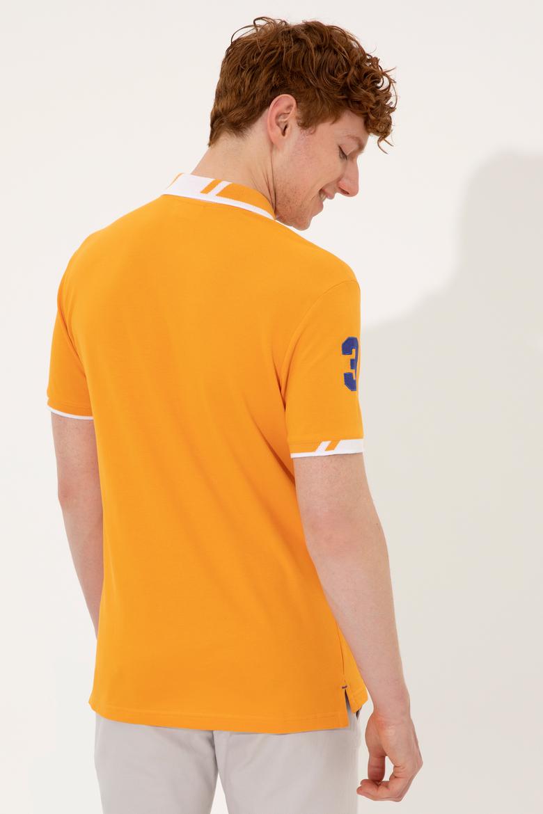 Erkek Koyu Sarı Polo Yaka T-Shirt Basic - 50249140077