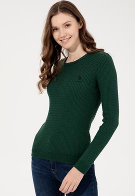 Kadın Yeşil Basic Kazak - 50255658056