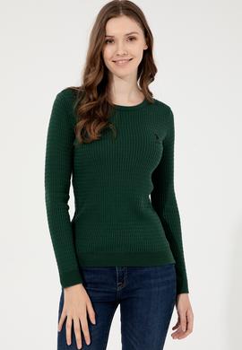 Kadın Yeşil Basic Kazak - 50255658056