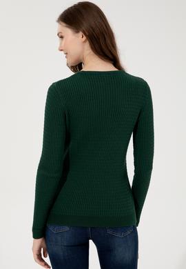 Kadın Yeşil Basic Kazak - 50255658056