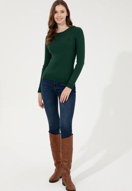 Kadın Yeşil Basic Kazak - 50255658056