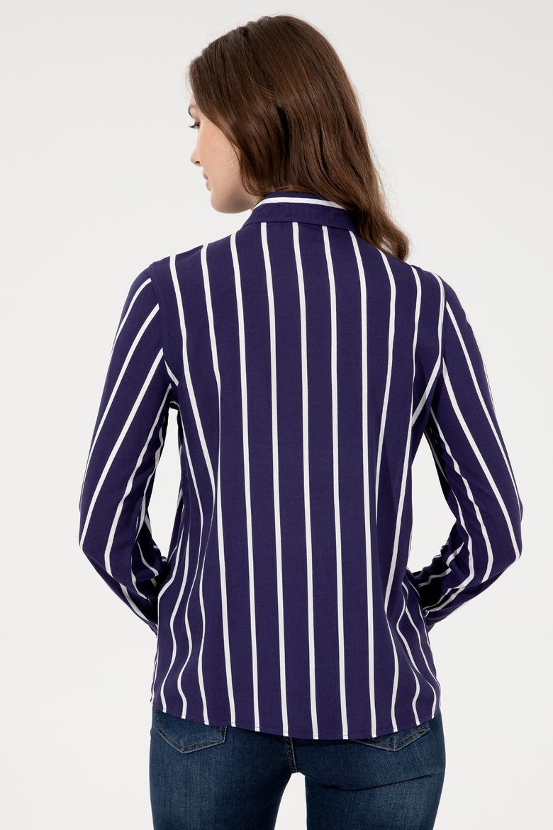 Kadın Lacivert Uzun Kollu Gömlek - 50248411036