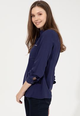 Kadın Lacivert Uzun Kollu Gömlek - 50254694012