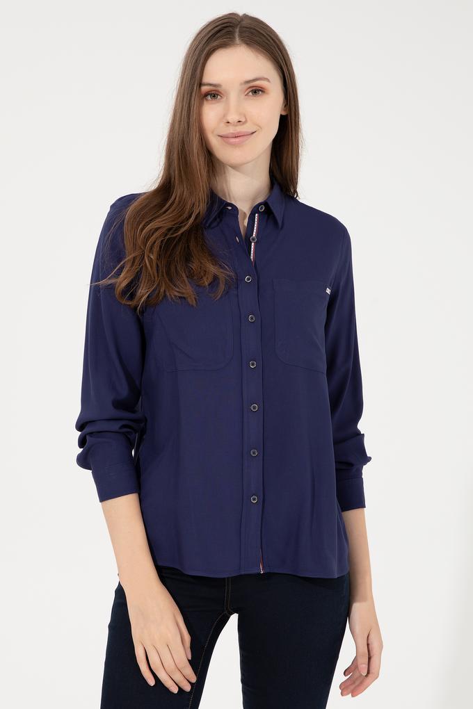 Kadın Lacivert Uzun Kollu Gömlek