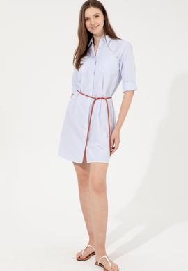 Kadın Açık Mavi Dokuma Elbise - 50254693015