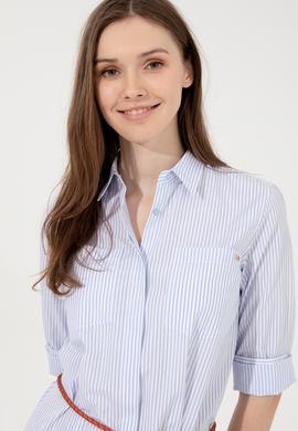 Kadın Açık Mavi Dokuma Elbise - 50254693015