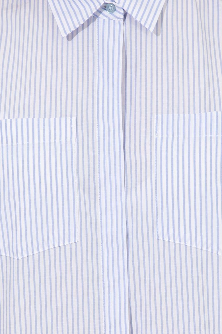 Kadın Açık Mavi Dokuma Elbise - 50254693015