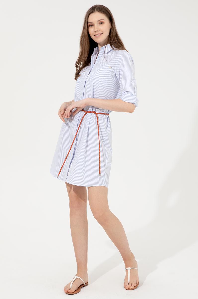 Kadın Açık Mavi Dokuma Elbise