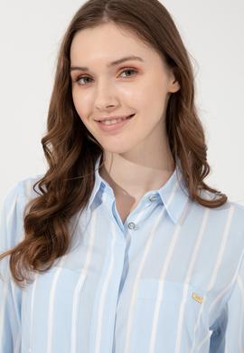 Kadın Açık Mavi Viskon Gömlek Uzunkol - 50248411030