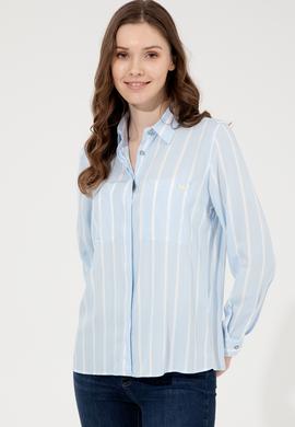 Kadın Açık Mavi Viskon Gömlek Uzunkol - 50248411030
