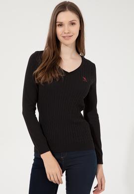 Kadın Siyah Basic Kazak - 50251914054