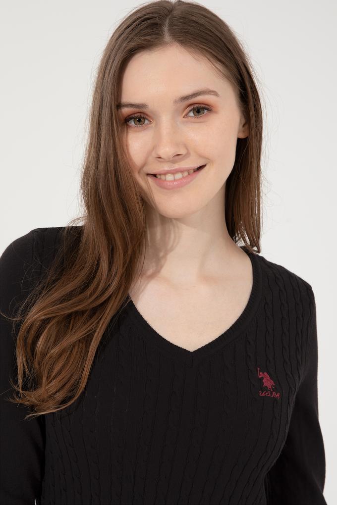 Kadın Siyah Basic Kazak