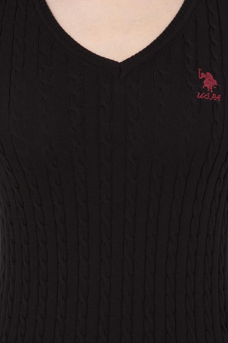 Kadın Siyah Basic Kazak - 50251914054