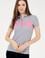 Kadın Gri Melanj Polo Yaka Tişört