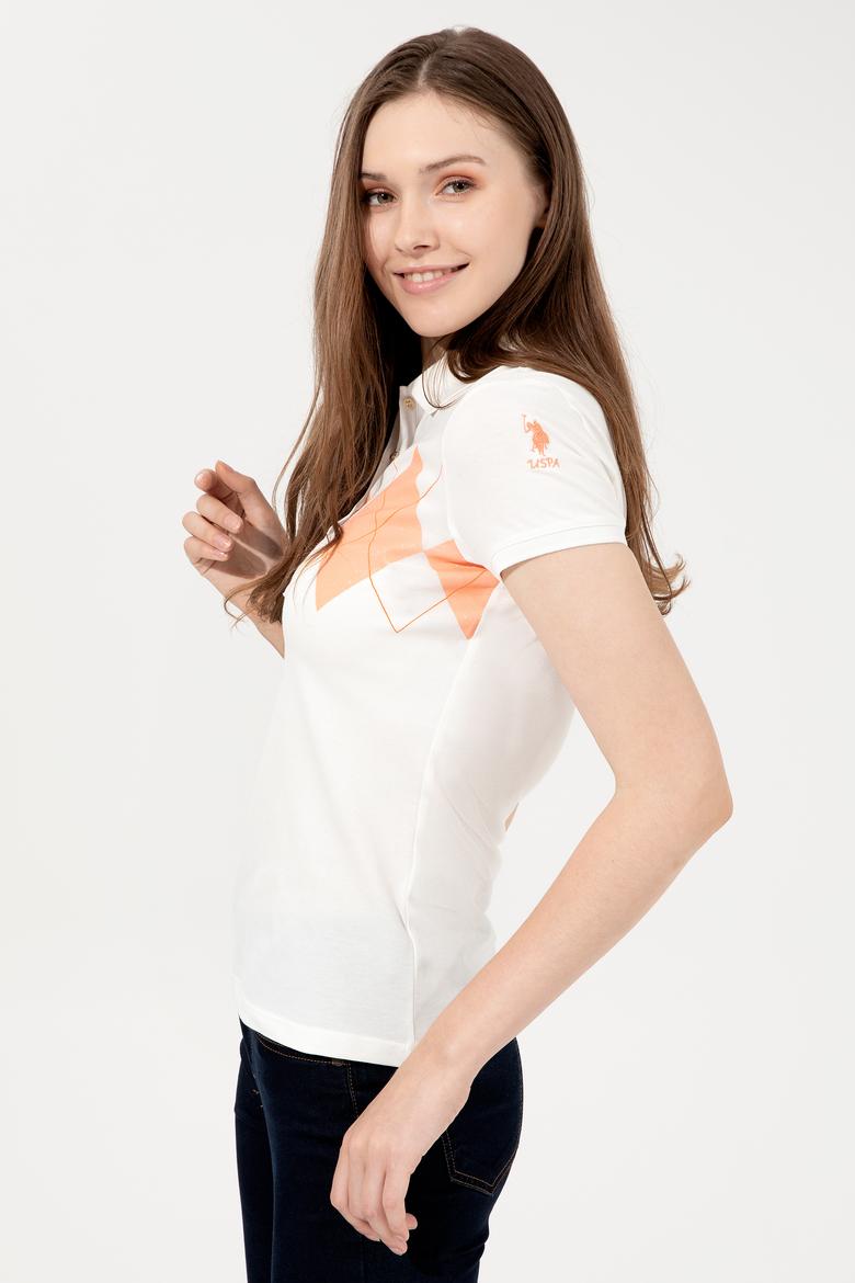 Kadın Beyaz Polo Yaka Tişört - 50252261005