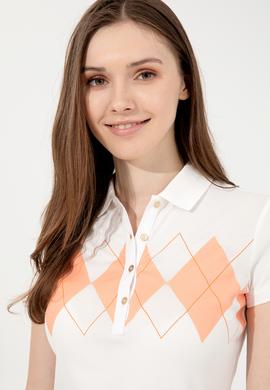 Kadın Beyaz Polo Yaka Tişört - 50252261005