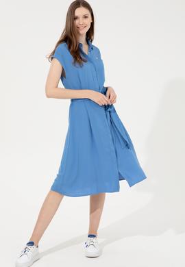 Kadın Mavi Dokuma Elbise - 50246329022
